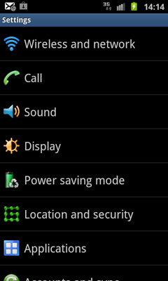 samsung s II wireless config